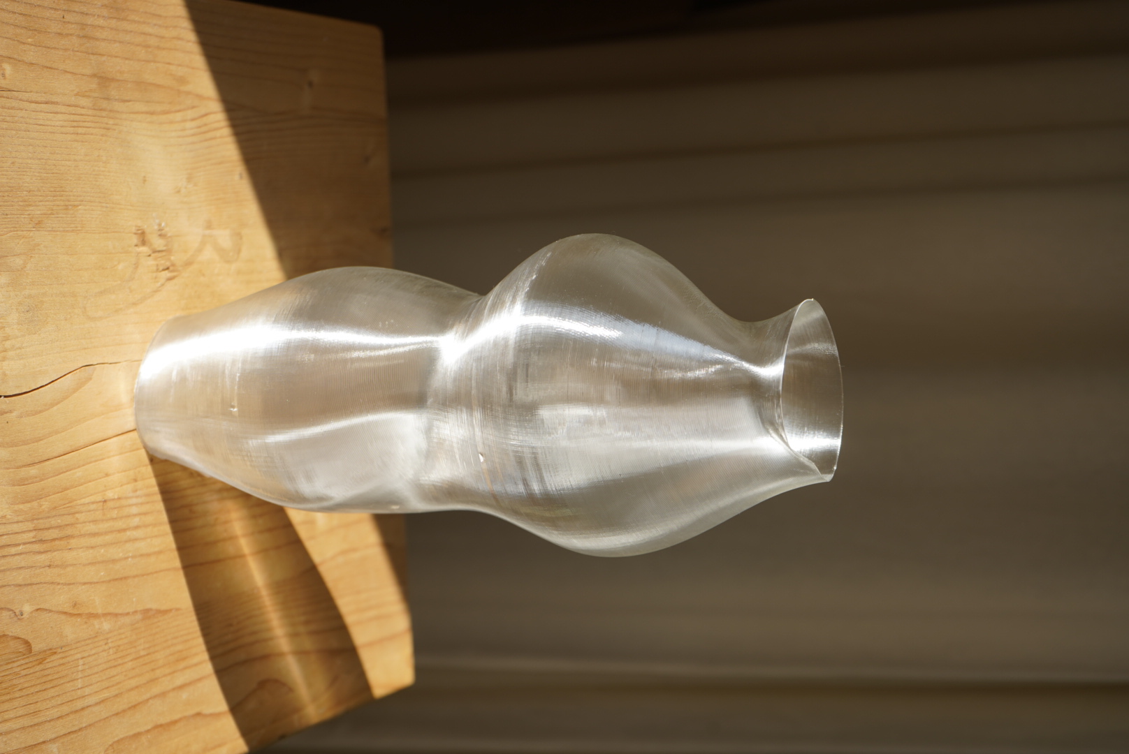 Clear organic shaped vase