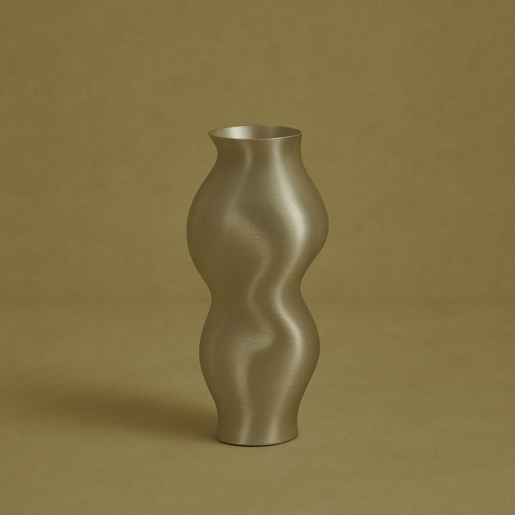 Flowing bronze vase sculpture