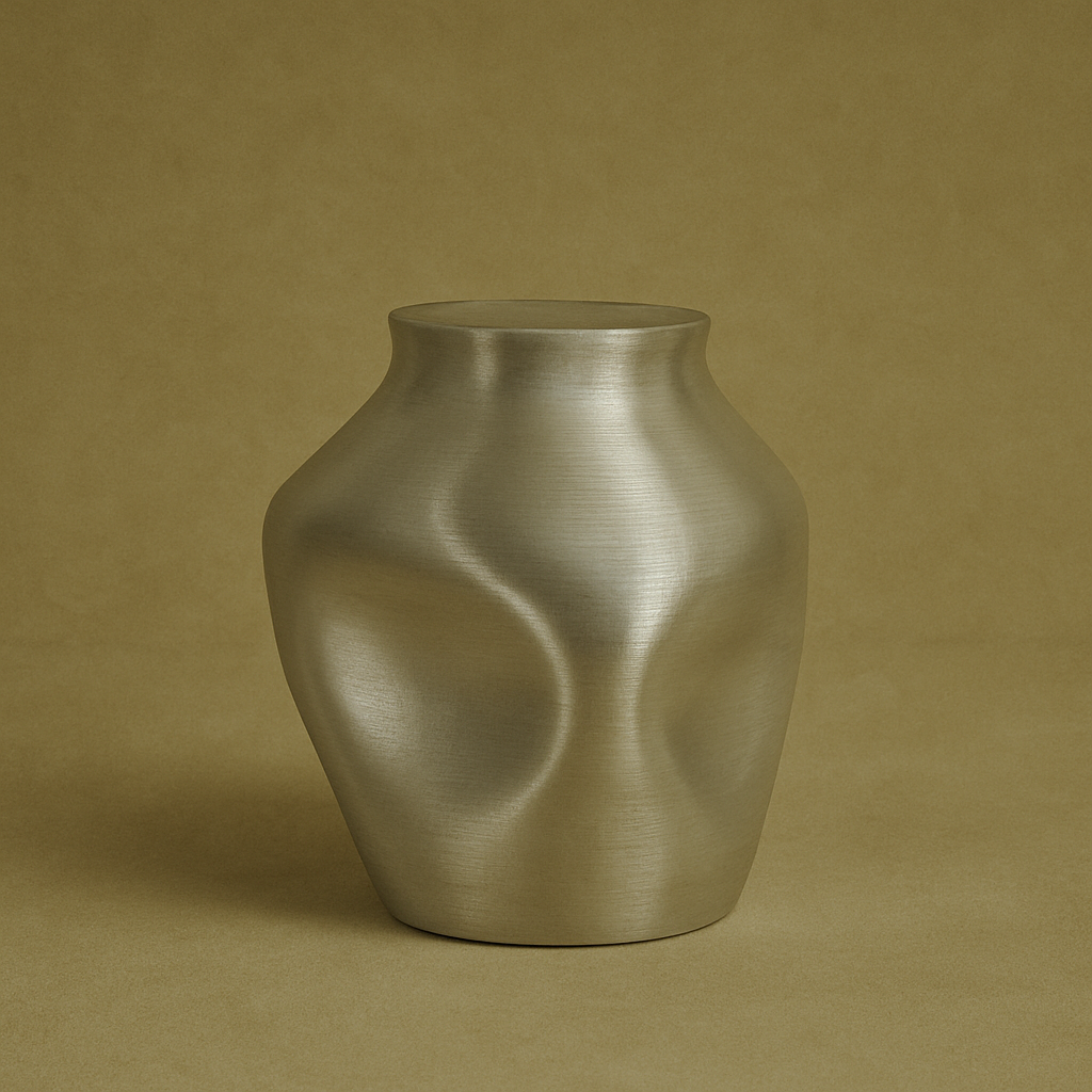 Metallic sculptural vase