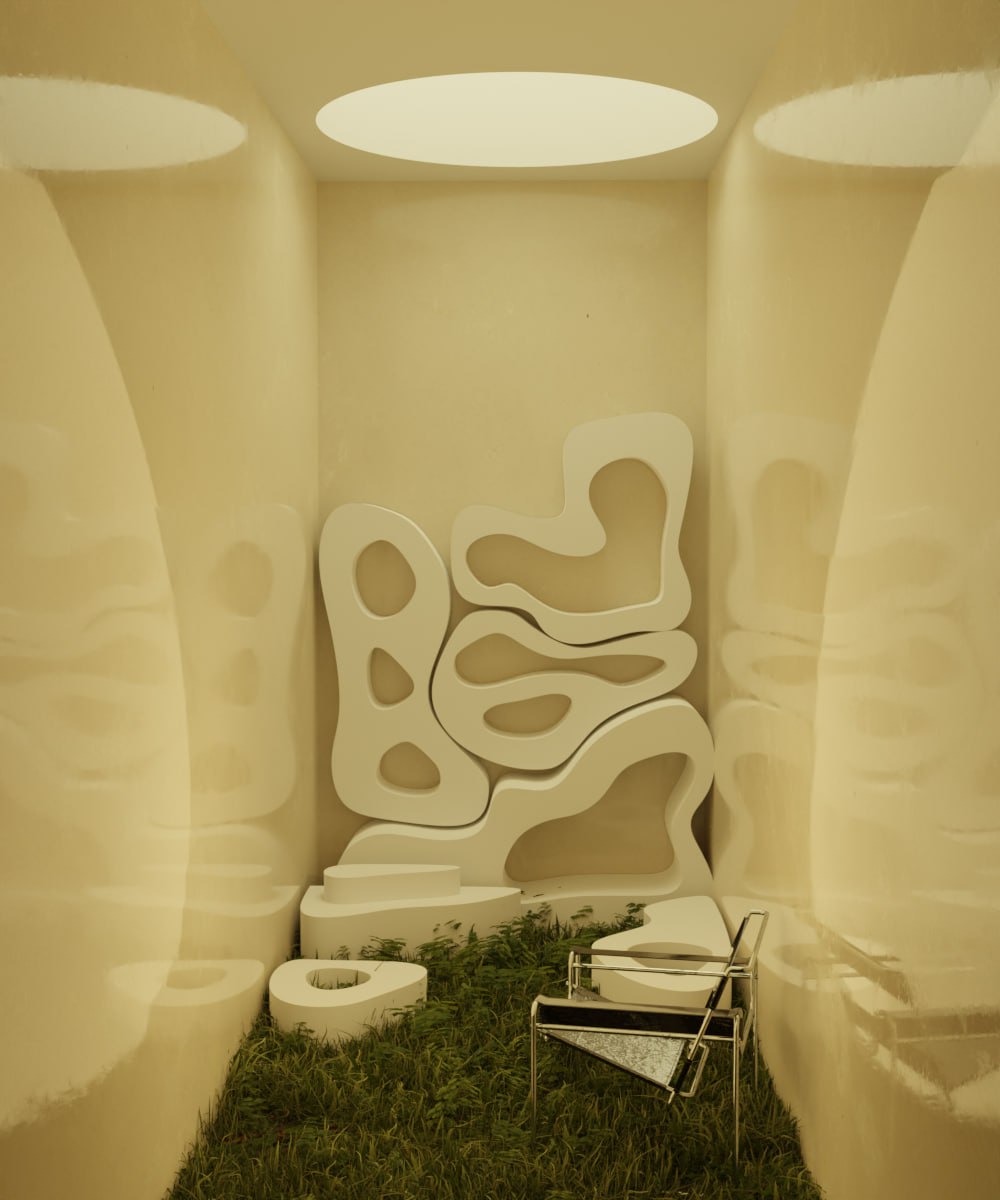 Organic sculptural interior space